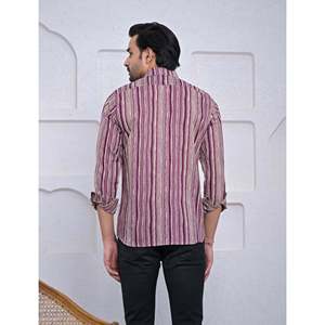 Chemise pour homme, 100% coton, imprimée avec des motifs floraux à pois, décontractée, manches longues, options de tissu popeline Oxford, fabrication ODM/OEM - Product Image 5