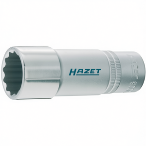 Hazet 1/2'' Long Square <b>12</b>-<b>Point</b> <b>Socket</b> with Traction Profile and Knurling - Product Image 2