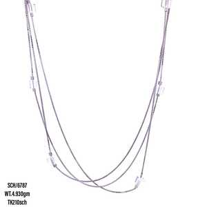 สร้อยคอสำหรับผู้หญิงประดับเพชร CZ เซอร์โคเนียสีเงินสุดหรูสำหรับผู้หญิง - Product Image 1