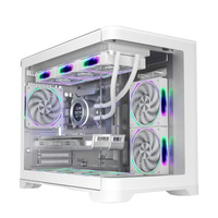 Boîtier de jeu en verre trempé au design populaire, M-ATX, tour moyenne, boîtier de PC de jeu, boîtier d'ordinateur en verre incurvé
