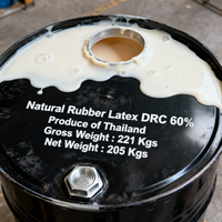 Latex de caoutchouc naturel MAL 60% DRC concentré à l'ammoniaque moyen pour la production de mousse, les adhésifs pour tapis et les revêtements