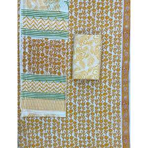 Tissu indien non cousu imprimé à la main, style pakistanais Salwar Kameez avec dupatta en Mulmul - Product Image 1