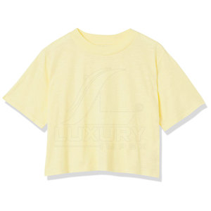 เสื้อยืดเอวลอยสำหรับผู้หญิงผ้าฝ้าย220gsm พิมพ์ลายออกแบบใหม่เป็นมิตรต่อสิ่งแวดล้อม - Product Image 6