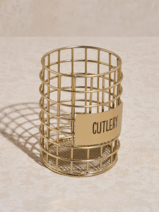 Gold Iron Cutlery Stand Modern Organiser for Dining <b>Table</b> Fork Knife <b>Spoon</b> Rack for Efficient Storage of Tableware - Product Image 2