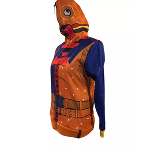 เสื้อมีฮู้ดสำหรับผู้ชายไซส์ใหญ่พิเศษแบบมีซิปรูดพิมพ์ลายได้ตามต้องการ - Product Image 3