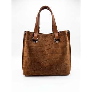 Bolso Estructurado en Gamuza Estampada Genuina y Cuero Dollaro - Hecho en Italia - Art. 26148 - Product Image 1
