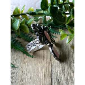 Kindale Billah Pink Conch & Sterling <b>Silver</b> Dragonfly <b>Adjustable</b> Statement <b>Ring</b> - Product Image 4
