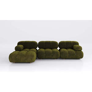 Énorme réduction sur le canapé sectionnel en chenille vert olive, lavable, pour salon, avec rembourrage en éponge, pour usage domestique - Product Image 1