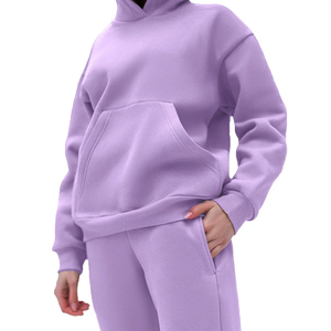 Chándales de Jersey personalizados en blanco de OEM, conjunto de ropa de calle para hombre, Sudadera con capucha de algodón, conjunto de chándal para correr para hombre - Product Image 3