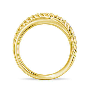 18K Gold Wedding Band with Round Cut Moissanite Diamond Elegant 18K Gold Ring - Product Image 4