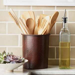 Porte-cuillère en cuivre fait à la main, repose-cuillère de cuisine, accessoires ustensiles de cuisine, porte-cuillère pour taille personnalisée - Product Image 6