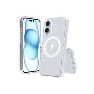 Coque de protection gaufrée Netzy compatible MagSafe, étui rigide transparent en PC pour la protection du téléphone portable Apple iPhone 16 - Product Image 2