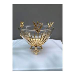 Ensaladera clásica dorada de alta calidad de 2.15L, caja de almacenamiento de artesanías de lujo, decoración de cocina de Metal ecológica hecha en pavo - Product Image 1