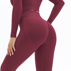 เลกกิ้งออกกำลังกายเอวสูงแห้งเร็วกางเกงฟิตเนสไร้รอยต่อคุณภาพสูงเลกกิ้งออกกำลังกายระบายอากาศได้ดี - Product Image 6