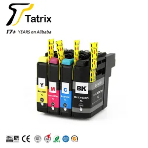 Tatrix LC103 LC101 LC 103 101高级彩色兼容打印机喷墨墨盒lc103bks，适用于兄弟MFC-J650DW MFC-J870DW