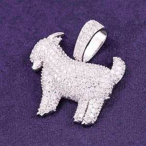 Colgante de Plata de Ley 925 con Certificado GRA, Estilo Hip Hop, con Diamantes Moissanite VVS, Diseño de Cabra, para Hombre, Joyería Fina - Product Image 3