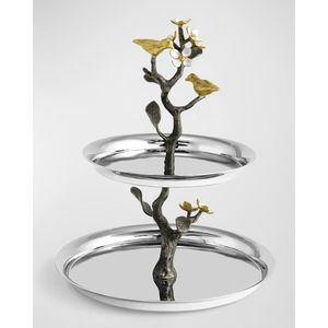 Elegante soporte de postre escalonado de tortolitos de acero inoxidable y latón hecho a mano Soporte de metal de lujo Perfecto para soporte de pastel y postre - Product Image 1