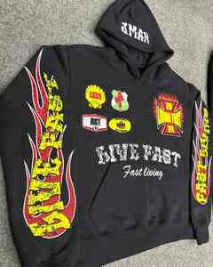 Sweat à capuche d'hiver en coton biologique de haute qualité pour homme, respirant, imprimé sérigraphié devant et derrière, col à capuche, poche unie - Product Image 6