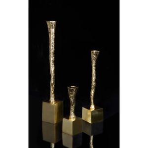 Luxury <b>Gold</b> Metal <b>Candle</b> <b>Holder</b> Set Modern Textured Candlestick for Home Decoration Hotel Wedding Centerpiece Living Room Decor - Product Image 3