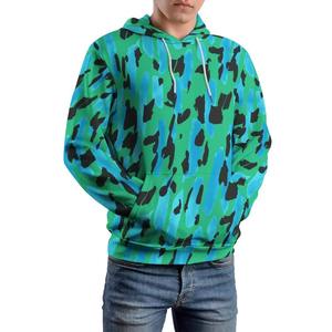 Sudadera con capucha de camuflaje digital para hombre, forro polar transpirable informal con diseño de gran tamaño para otoño, ropa de calle, Sudadera con capucha - Product Image 1