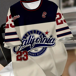 <b>Summer</b> Solid Color Printed Short Sleeved Men Casual Knitted Top Outdoor Street Casual T <b>Shirt</b> Men's T-<b>shirt</b> - Product Image 1