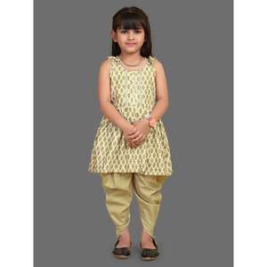 Traje Moderno de Lujo Estilo Dhoti, Kurti Elegante, Material de Mezcla de Algodón Suave, Cómodo, para Fiestas, Bodas, Ropa Festiva para Niñas, Secado Rápido - Product Image 3