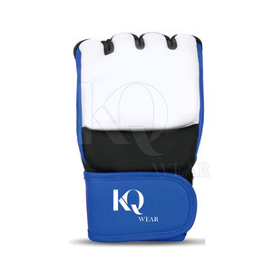 Gants de MMA en cuir à paume ouverte pour l'entraînement aux arts martiaux, légers avec rembourrage confortable, sangle de poignet réglable - Product Image 3