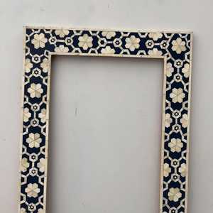 Cadre de miroir à motif moderne en incrustation d'os supérieur exclusif Cadre de miroir mural en os décoratif pour la maison Cadre de miroir mural en incrustation d'os fait à la main - Product Image 3