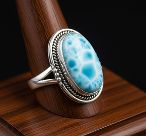 Anillo de plata 925 personalizado al por mayor, último diseño, cristal de Larimar, rodio, chapado en oro rosa, banda para fiesta de boda a la moda - Product Image 4