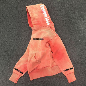 Sweat à capuche vintage délavé à l'acide avec logo personnalisé pour hommes pull-over délavé au soleil sweats à capuche délavés à l'acide à l'épaule - Product Image 3