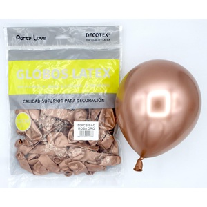 Palloncini in Lattice Party Love 12cm Oro Rosa Metallizzato 50 Pezzi in Confezione Decorazioni per Feste - Product Image 1