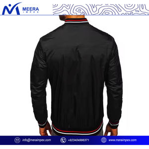 Blouson aviateur coupe-vent à glissière personnalisé de haute qualité pour hommes avec col montant brodé de logo uniforme de travail d'équipe sportive d'hiver - Product Image 4