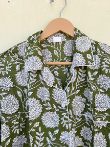 Indian PJ Set 100% algodón bloque estampado Pijama conjunto noche desgaste dama de honor pijama conjunto - Product Image 6