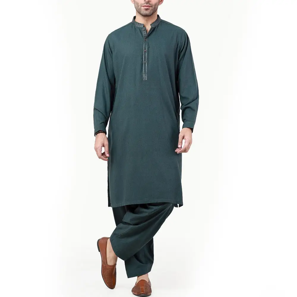 Pakistan Afghani Shalwar Kameez Mannen Hoge Kwaliteit Heren Mode Kurta-Heren Met Geborduurde Shalwar Kameez