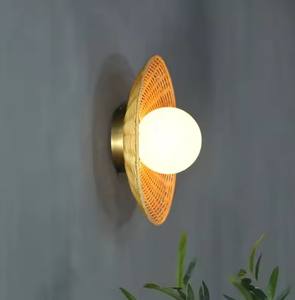 Wholesale Handwoven Natural Rattan Pendant <b>Light</b> Vietnamese <b>Bamboo</b> Drum Ceiling Lamp & Chandelier <b>Shade</b> - Product Image 2