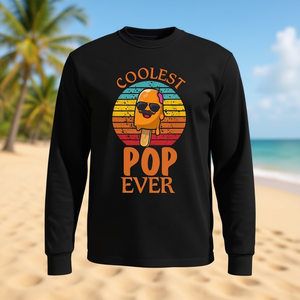 Camiseta de manga larga retro vintage Coolest Pop Ever Popsicle para niños - Product Image 3