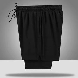 Shorts de Baño de Secado Rápido para Hombre con Bolsillos, Cintura con Cordón, Color Sólido, Traje de Baño, Ropa de Playa, Último Modelo - Product Image 4