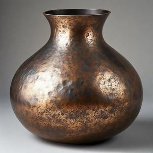 Vase de Style Vintage CopperCrest avec Design Gravé Vase de Sol en Métal Motif Floral en Relief Décor à la Maison Déclaration d'Accent - Product Image 4