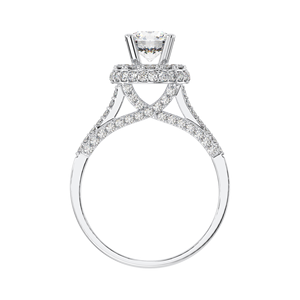Bague de fiançailles pour femme de style classique avec pierres en argent 925 et zircone cubique plaqué rhodium coupe brillante fabriquée au Vietnam - Product Image 4