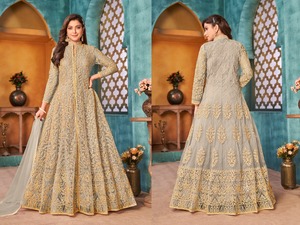 2025 dernière conception broderie lourde Anarkali costume Style pakistanais longue robe robe avec Dupatta pour la fête d'été porter des dames - Product Image 3