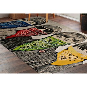 Tapis Banksy Beatles : Tapis imprimé personnalisé antidérapant, avec poils doux - Product Image 3