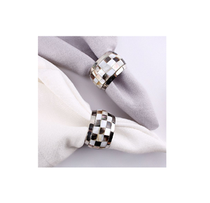 Servilletero con incrustaciones de hueso, servilletero de pie de forma redonda, forma redonda con pieza de color oscuro, gran oferta - Product Image 6