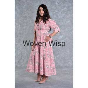 Elegant Maxi Floral <b>Dress</b> for Women Ladies Birthday Clothing-Handcrafted by Manufacturers - Product Image 4