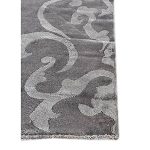 Tapis rectangulaire abstrait en laine et soie noué à la main Aurora Grey Black Pae-6171 pour salon, couloir, décoration de pièce, tapis puzzle - Product Image 4
