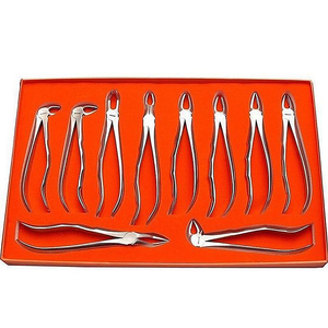 Juego de 10 nuevos fórceps de extracción dental Premium alemán, instrumentos quirúrgicos dentales de extracción de dientes con estuche - Product Image 5