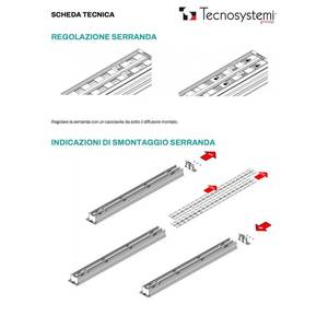 Difusor Lineal de Aluminio Tecnosystemi con Amortiguador y Deflectores Centrales de 2 Ranuras y Rejillas - Product Image 2
