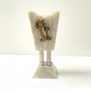 Brûle-encens religieux en bois d'acacia avec incrustation de résine époxy écologique, motif palmier, finition polie, design sculptural pour - Product Image 2