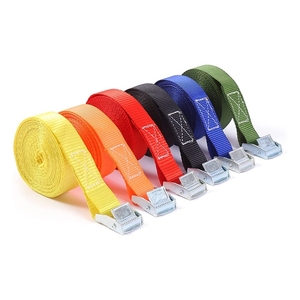 Sangles d'arrimage à cliquet en polyester de 25 mm (1 pouce) avec logo et couleur personnalisés, 4 m, 700 kg, pour camion, remorque, bagages - Product Image 1