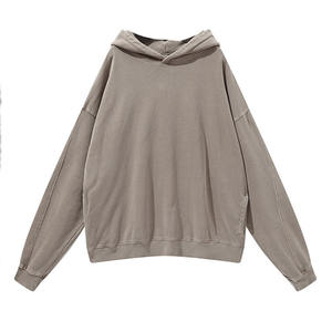 Vente en gros de sweat-shirts décontractés à capuche surdimensionnés à poches latérales, nouvelle mode automne-hiver, sweat-shirts unis - Product Image 5