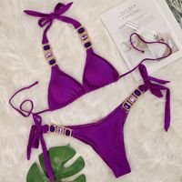 PASUXI Nouvelle Collection Maillots de Bain Femme Été Sexy Bikinis pour Jeunes Filles Ensemble Taille Haute Halter Tenue de Plage Style Tankini Rayé avec Cordon de Serrage